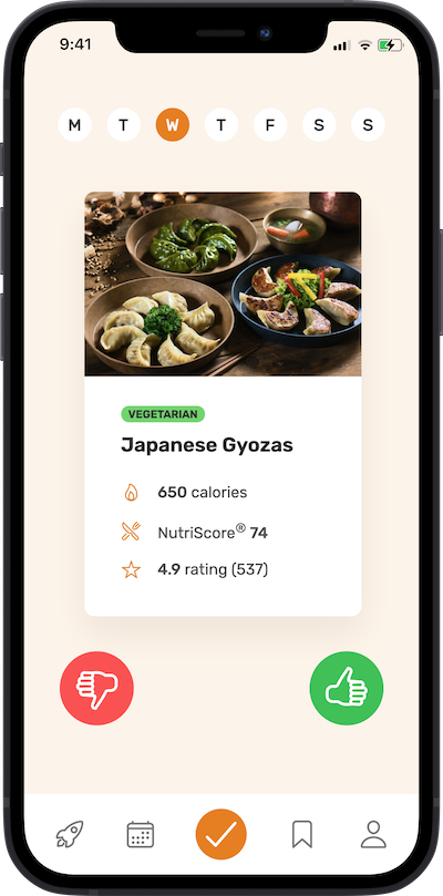 Iphone app meal approving plane screen